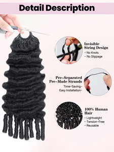Extensiones de Cabello Humano FH French Curly Miracle Knot Crochet Braid con Puntas Rizadas en Espiral - Product Image 3