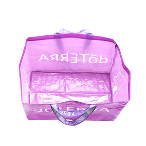 Personalizada ecológico impreso plegable china transparente reciclable pp tejido laminado bolso de compras con mango - Product Image 2