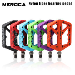 Pédale BMX extra large Meroca + pédale plate autobloquante ultralégère en aluminium/nylon antidérapante durable avec axe de 14 mm pour vélos de route et <span class=keywords><strong>VTT</strong></span> - Product Image 3
