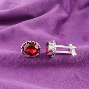 Boutons de manchette de luxe en argent avec pierres précieuses pinces à cravate bouton couverture ensemble cadeau d'affaires de mariage personnalisé idéal pour les fêtes fabrication en gros - Product Image 3