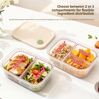 Boîte à lunch en silicone standard haute transparence, compatible micro-ondes, boîte bento, récipient pour repas diététiques, boîte de rangement alimentaire