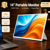 Moniteur portable 14 pouces FHD+ 1920x1200 16:10 IPS 300 nits Type-C ultra-fin avec haut-parleur intégré pour ordinateur portable OEM ODM