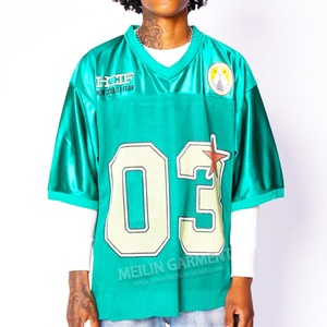 Custom High Quality Mesh Sport Jersey <b>Tshirt</b> Manufacturer Oversized <b>Baseball</b> Print V-neck Football T-shirts - Product Image 1