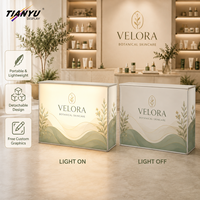 Comptoir de caisse TIANYU minimaliste en tissu tendu, moderne, haut de gamme, robuste et polyvalent pour l'hôtellerie et les salons