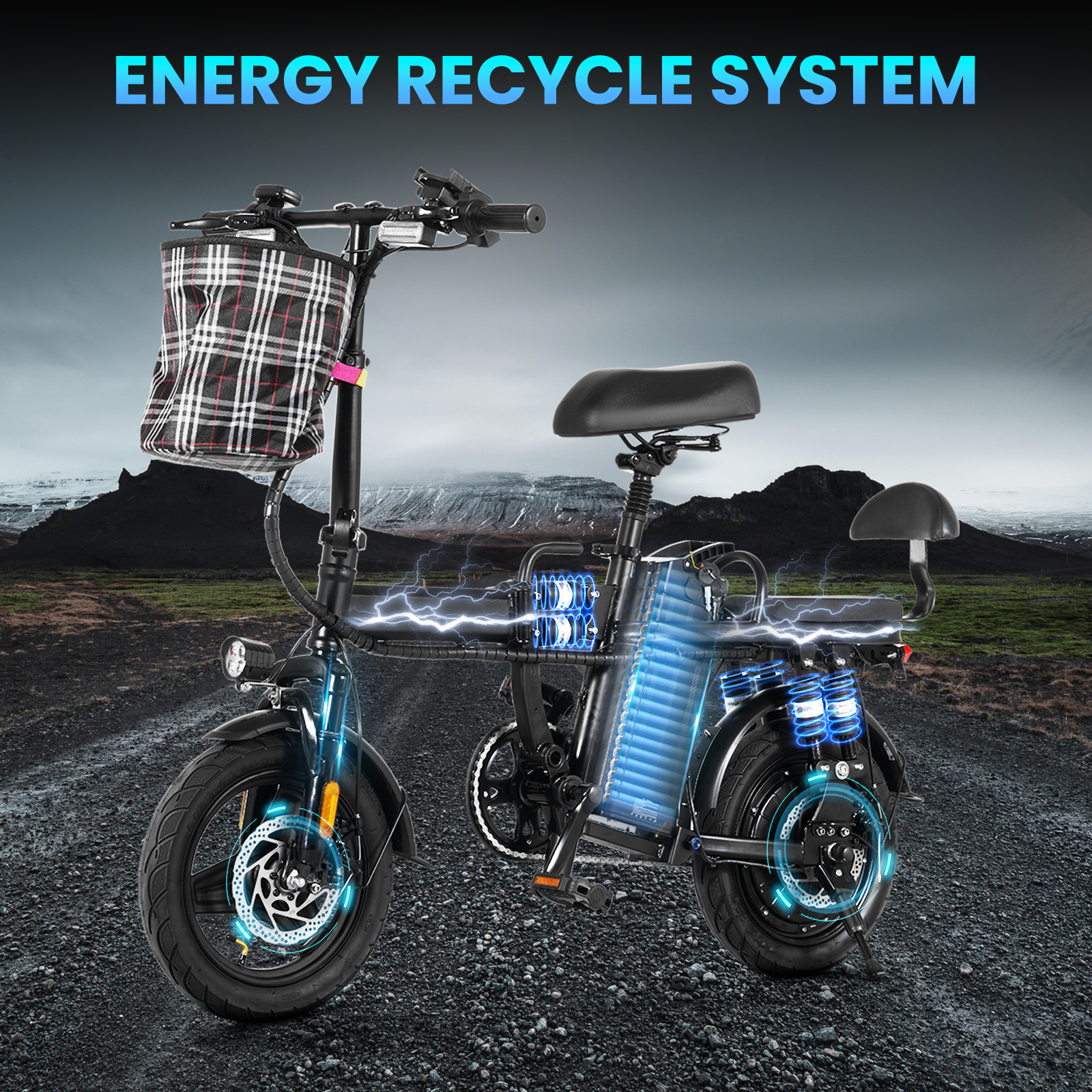 Amazon.com : 14'' Folding Electric Bike for adults,40 Miles