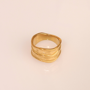 Dernière nouveauté Anneaux double couche <span class=keywords><strong>en</strong></span> acier inoxydable plaqué <span class=keywords><strong>or</strong></span> 18 carats étanches et légers pour usage quotidien minimaliste - Product Image 2