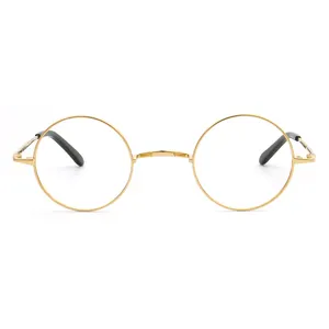 Nieuwe Hot Selling Kleine Ronde Puur Titanium Frame Bril Bule Licht Blokkeren Glazen Voor Mannen Womenrestoring Oude Manieren