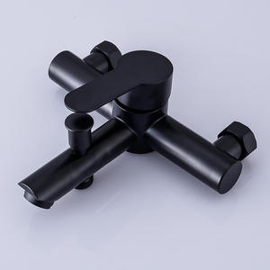 Grifo Triple Empotrado de Latón, Acero Inoxidable 304, Negro, Impermeable, Juego de Ducha para Baño, Estilo Rectangular Simple - Product Image 3