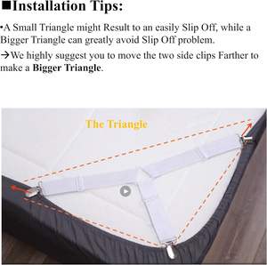 8 pièces de sangles pour <span class=keywords><strong>draps</strong></span>, sangles sécurisées et ajustées pour <span class=keywords><strong>draps</strong></span> de lit de taille standard, clips de <span class=keywords><strong>draps</strong></span> réglables, attaches élastiques pour les coins - Product Image 5