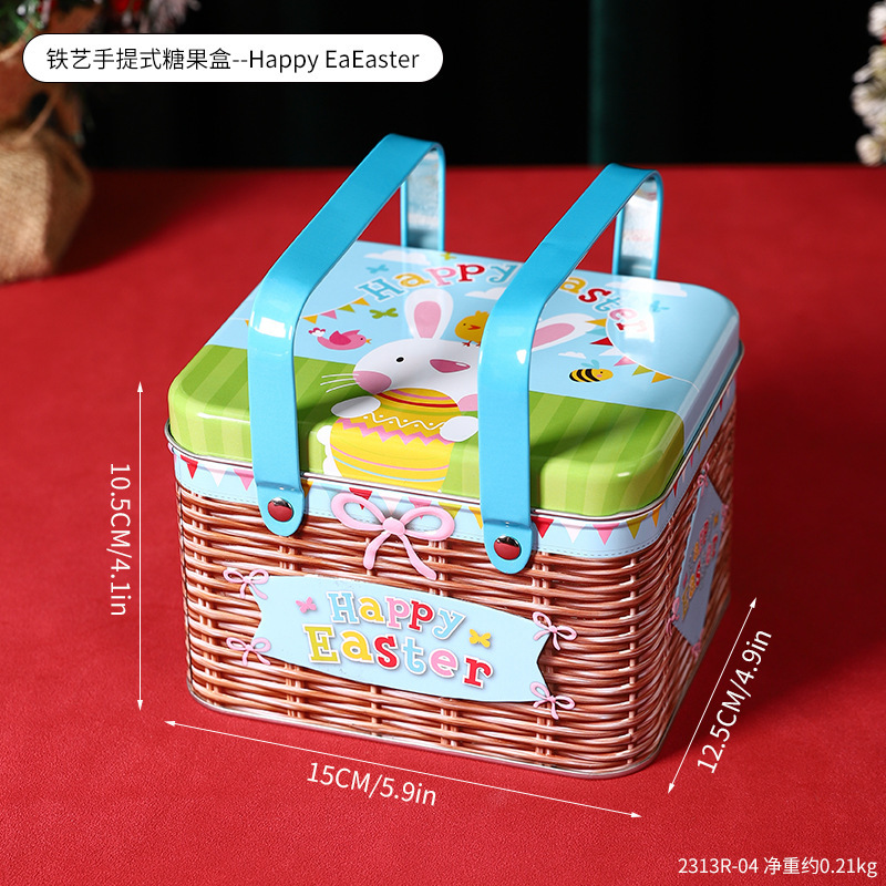 2313R-04 Wrought Iron Handheld Candy Box - Happy-EaEaster