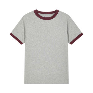 T-shirt pour homme de haute qualité, personnalisé, été, nouveau, couleur contrastée, col rond, coton, sport, manches courtes - Product Image 6