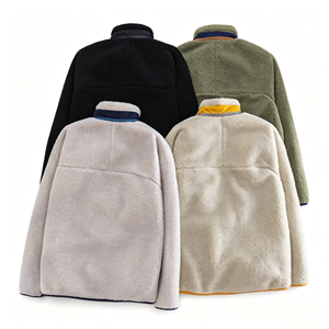 Custom Logo <b>Winter</b> Slim Casual Fleece Jacket Finished Splice Pocket Stand Collar <b>Warm</b> Polar Fleece Unisex <b>Coat</b> - Product Image 6