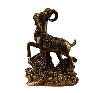 Ornement d'antilope Feng Shui Wenwang en laiton, pour la décoration de la maison et du bureau, artisanat de haute qualité, 1 pièce, forme irrégulière, motif animal - Product Image 5