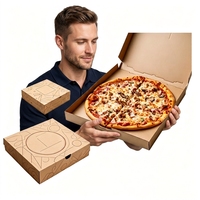 Scatola per Pizza in Carta Kraft Personalizzata, Confezione Monouso in Cartone Ondulato per Ristoranti e Consegna a Domicilio