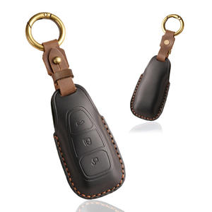 Funda de cuero para llaves de coche, estilo vintage, adecuada para llaves de Ford Focus, protector de llaves de cuero genuino cosido a mano - Product Image 5