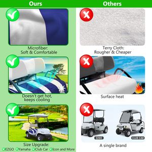 Fundas Personalizadas con Logotipo para Asientos de Carrito de Golf, Estilo Clásico, Tipo Toalla, Compatibles con Yamaha, EZGO, Club Car y Carritos de Golf de 2 Plazas - Product Image 5