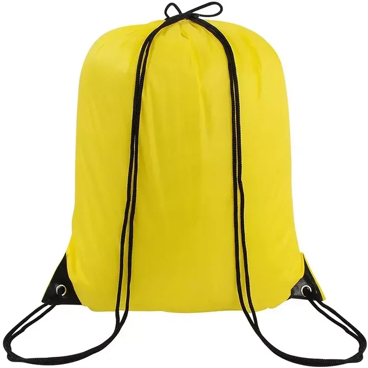 High quality reusable waterproof polyester sports drawstring bags for gym