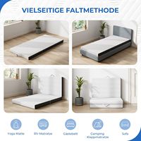 Matelas de chambre moderne pliable, taille Queen, 4 pouces, mousse à mémoire de forme portable, pliable en trois, avec housse lavable et repliable