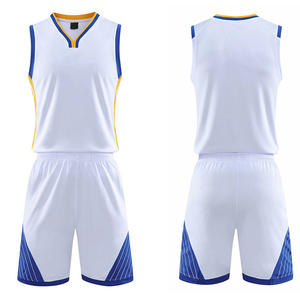 Conjunto de Uniforme de Baloncesto Azul Marino para Hombre, Camiseta sin Mangas y Pantalones Cortos con Ribete Blanco y Azul Rey, Poliéster Transpirable - Product Image 4