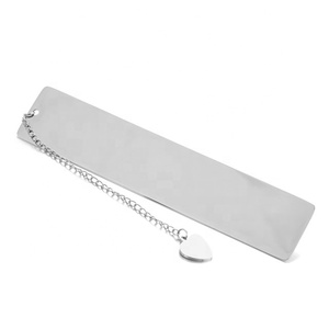 Yiwu Aceon – Message d'amour en acier inoxydable, chaîne estampillée, gland lié, coeur, charme, Rectangle, texte, livre, marque, grande étiquette - Product Image 4