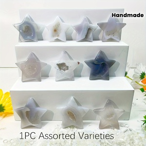 Agate Geode Star, pierre de cristal énergétique naturelle polie, pour la décoration de la maison et du bureau, guérison Reiki, équilibre des chakras, cadeau artisanal - Product Image 5