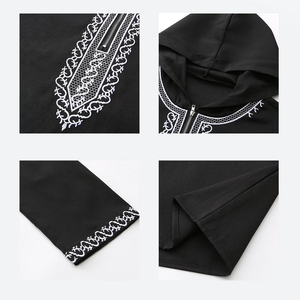 Hombres árabe Thobe venta al por mayor ropa islámica tradicional manga larga algodón bordado moda tradicional musulmán - Product Image 2