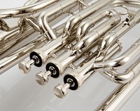 Silver Plated Brass Body Stainless Steel Piston Valves Instrument Baritone Horn