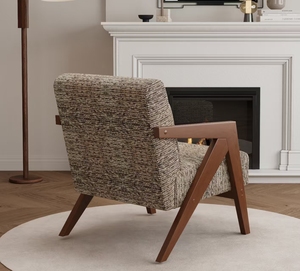 Poltrona Singola Richard in Stile Antico Cinese, Design Medievale per Soggiorno, <span class=keywords><strong>Camera</strong></span> <span class=keywords><strong>da</strong></span> Letto, Hotel, Balcone, Poltrona in Legno Massello per Casa - Product Image 3