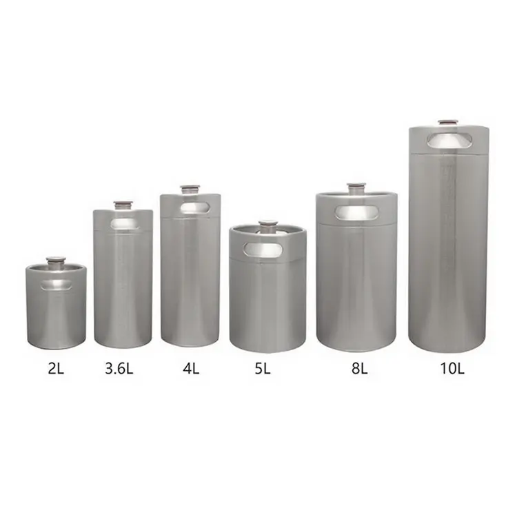 Bán Buôn Tùy Chỉnh 2L 3.6L 4L 5L 8L 10L Thép Không Gỉ Grower Bia Thùng Rượu Thùng Mini Bia Keg