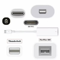 Adaptateur Thunderbolt 2 à 3 vers FireWire 800, Thunderbolt 3 vers RJ45 1394B, adapté aux ordinateurs Mac équipés d'un cordon Thunderbolt