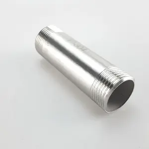 Stainless Steel Pipe Fittings 3/8" NPT X 3/8" NPT Male Threaded 6" Length Nipple Cast Pipe