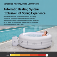 Baignoire Spa Gonflable à Température Constante avec Jets de Massage LED, Double Baignoire Gonflable, Capacité d'Eau de 806L