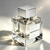 Flacon de parfum de luxe unique en verre à base épaisse, design personnalisé avec logo, vide, 30ml 50ml 100ml, pour huile de parfum, avec boîte