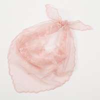 Voile de mariage brodé pour femmes Écharpes Triangle Polyester Voile de dentelle Hijab