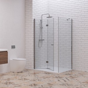 Kamalu KS7000 50x70cm box doccia 70cm porta scorrevole pieghevole 50cm lato fisso 6mm vetro per camera da letto uso esterno - Product Image 2