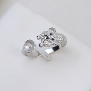Bague ajustable artisanale en argent S925 pour femme, motif cochon du zodiaque, perle Wenchi, modèle 17024, bijoux pour sublimer votre style - Product Image 2