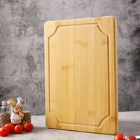 Papan Pemotong Bambu Padat Berkualitas Makanan, Anti Selip, Tepi Halus, Papan Charcuterie Bambu untuk Memotong di Dapur Rumah Tangga