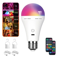 Bombilla LED SMD Recargable YUHE RGB con Carga Tipo-C, Control Remoto, Regulable Inteligente, Ahorro de Energía, E27, Residencial, Mono-Si Solar