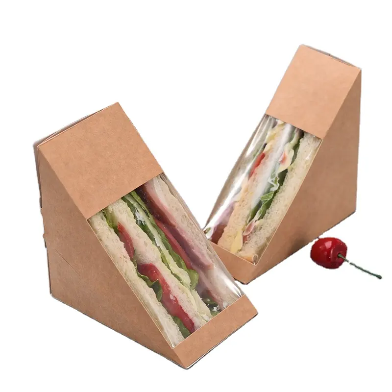 Hoge Kwaliteit Papier Sandwich Doos Hele Koop Kraftpapier Voedsel Pakket