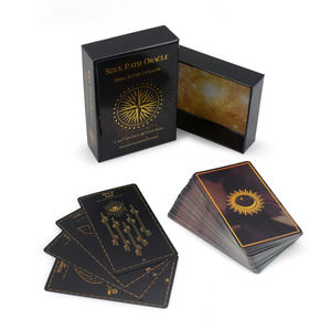 Benutzer definierter Druck Oracle Cardstrue <span class=keywords><strong>Tarot</strong></span> Deck <span class=keywords><strong>Tarot</strong></span> Schwarzes Mädchen Schwarz und Goldfolie <span class=keywords><strong>Tarot</strong></span> - Product Image 1