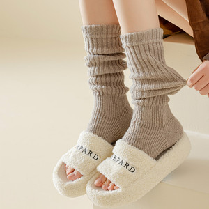 Calentadores de <span class=keywords><strong>piernas</strong></span> de punto cálidos a la moda, calentador de <span class=keywords><strong>piernas</strong></span> holgado hasta la rodilla de tres longitudes diferentes para mujer, superventas - Product Image 3