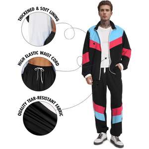 Ensemble de survêtement réversible personnalisé années 80 pour hommes et femmes, costume hip-hop 2 pièces, veste coupe-vent à manches longues unisexe pour adultes - Product Image 4