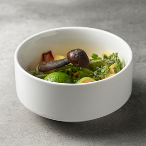 Bol en porcelaine blanche brillante minimaliste Jiujiuju avec logo personnalisé, pour restaurant, buffet d'hôtel, <span class=keywords><strong>petit</strong></span>-<span class=keywords><strong>déjeuner</strong></span>, céramique, four, blanc, empilable - Product Image 2