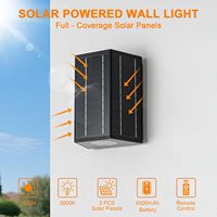 Lampe murale solaire LED étanche XIUBEN pour extérieur avec batterie LiFePO4, éclairage mural solaire intelligent à économie d'énergie pour jardin et patio