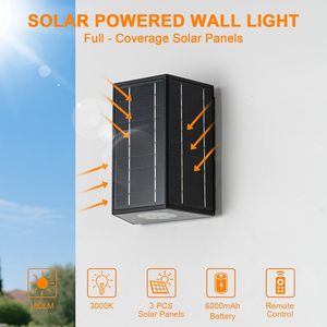 Lampe murale solaire LED extérieure étanche avec batterie LiFePO4, éclairage mural solaire intelligent à économie d'énergie pour jardin et patio - Product Image 5
