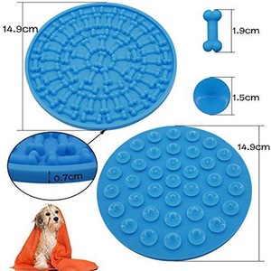 Pequena Rodada Silicone <span class=keywords><strong>Pet</strong></span> Bowl Alimentadores Automáticos para Cães e Gatos Almofada Slow Food em Forma Óssea para Todos os Animais - Product Image 3