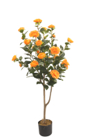 JWS4018 Fleur de Camélia Artificielle Plante en Pot Fourniture de Haute Qualité Fleur de Camélia Décoration de Maison Paysage Arbre de Fleurs