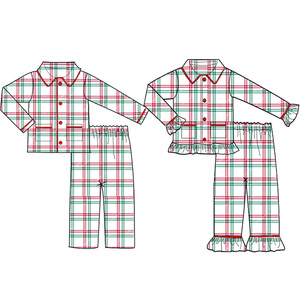 Family <b>Christmas</b> Pajamas Cotton Lounge Set Plaid <b>Kids</b> <b>Pjs</b> Winter Children Girls Pajama Sets - Product Image 4