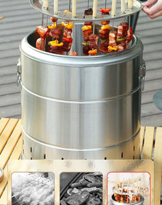 <span class=keywords><strong>Foyer</strong></span> extérieur rond moderne en acier avec grille sans fumée, fournisseur de jardin, bois de chauffage et charbon de bois - Product Image 1