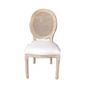 French Stackable Wooden Louis Chair fabric Cushion for Wedding Event Rentals Dinig Chairs